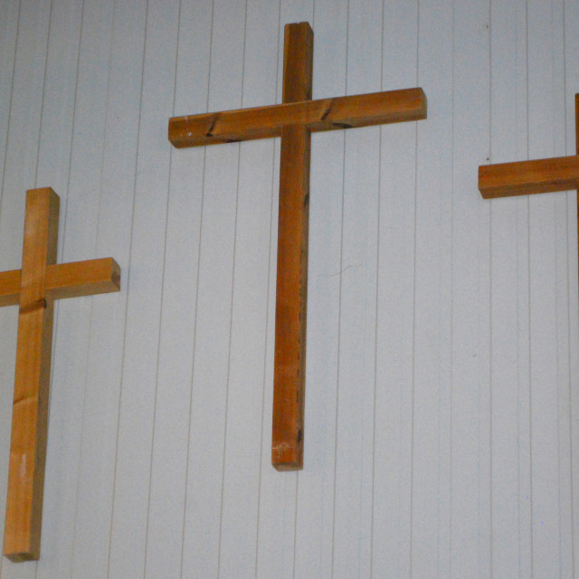 "Three crosses" stock image