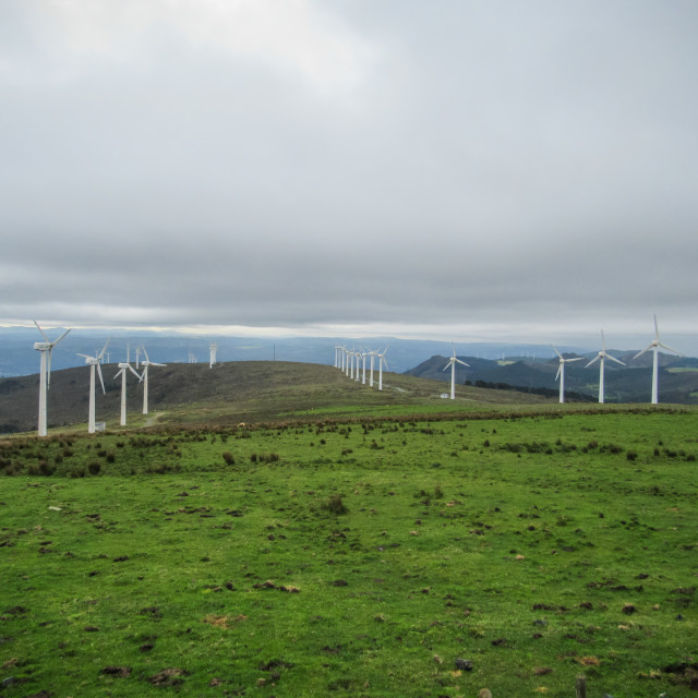 "Windfarm, Galicia, Spain" stock image