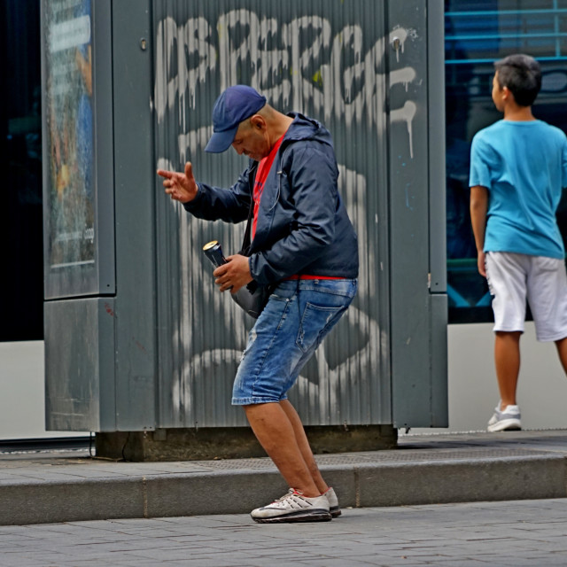 "Dancing with the can" by Amit Mendelsohn - £50.00 "Dancing with the can" stock image
