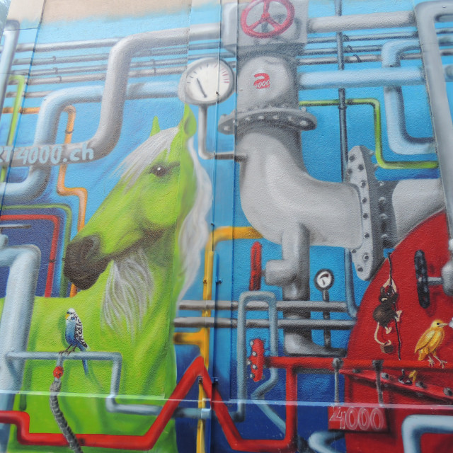 "Mural - Basel, Switzerland" by Amit Mendelsohn - £50.00 "Mural - Basel, Switzerland" stock image