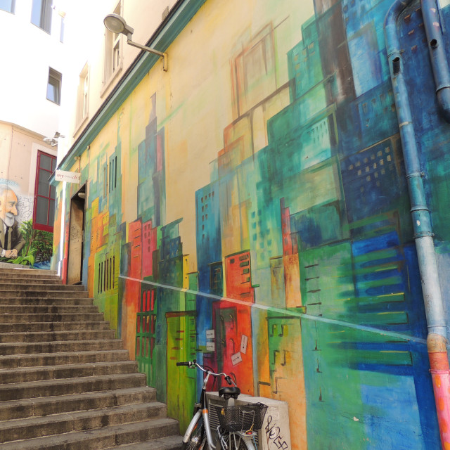 "Mural - Basel, Switzerland" by Amit Mendelsohn - £50.00 "Mural - Basel, Switzerland" stock image
