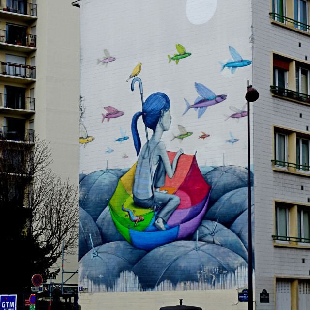 "Mural, Paris, France" by Amit Mendelsohn - £50.00 "Mural, Paris, France" stock image