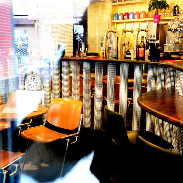 "A coffee bar" by Amit Mendelsohn - £50.00 "A coffee bar" stock image