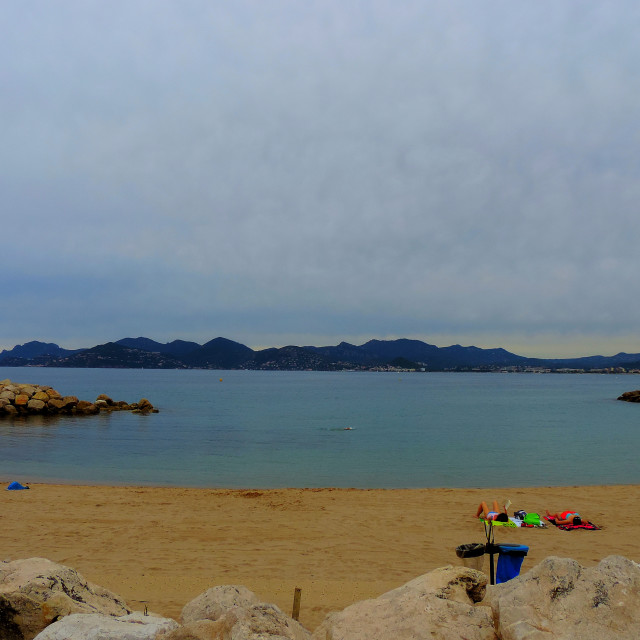 "The beach in Cannes" by Amit Mendelsohn - £50.00 "The beach in Cannes" stock image