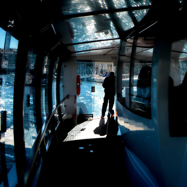 "Man on boat" stock image