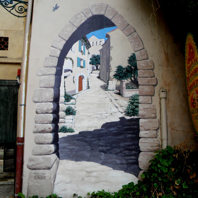 "Mural - Castellet" by Amit Mendelsohn - £50.00 "Mural - Castellet" stock image