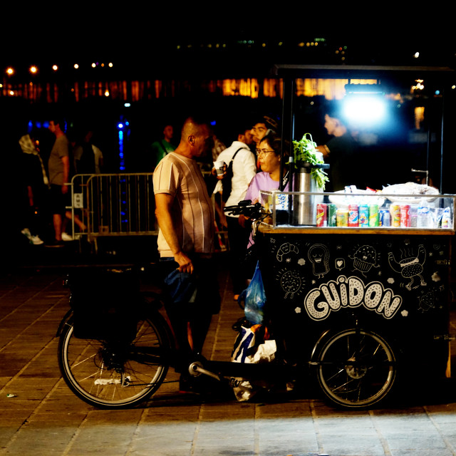"Night commerce on the port" by Amit Mendelsohn - £50.00 "Night commerce on the port" stock image