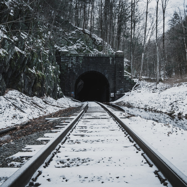 "The east entrance of the Hoosac Tunnel near North Adams in The Berkshires,..." stock image