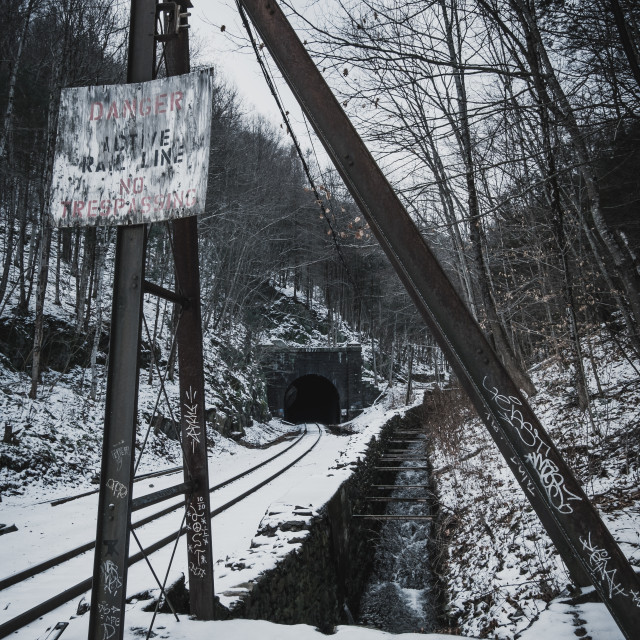 "The east entrance of the Hoosac Tunnel near North Adams in The Berkshires,..." stock image