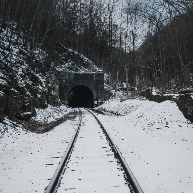 "The east entrance of the Hoosac Tunnel near North Adams in The Berkshires,..." stock image