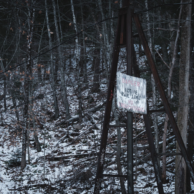 "Sign near the east entrance of the Hoosac Tunnel near North Adams in The..." stock image