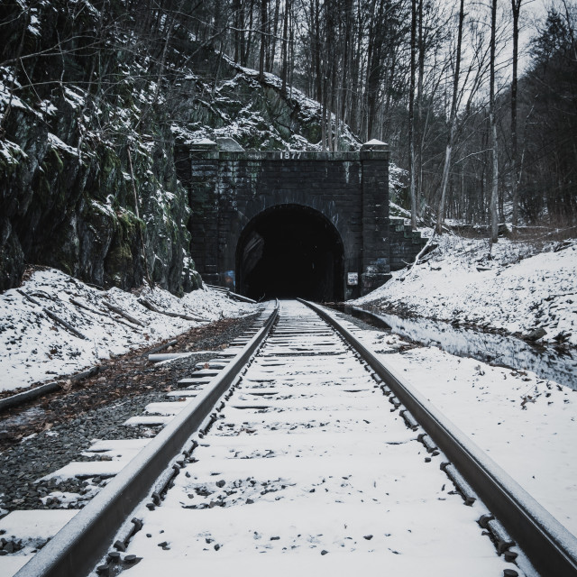 "The east entrance of the Hoosac Tunnel near North Adams in The Berkshires,..." stock image