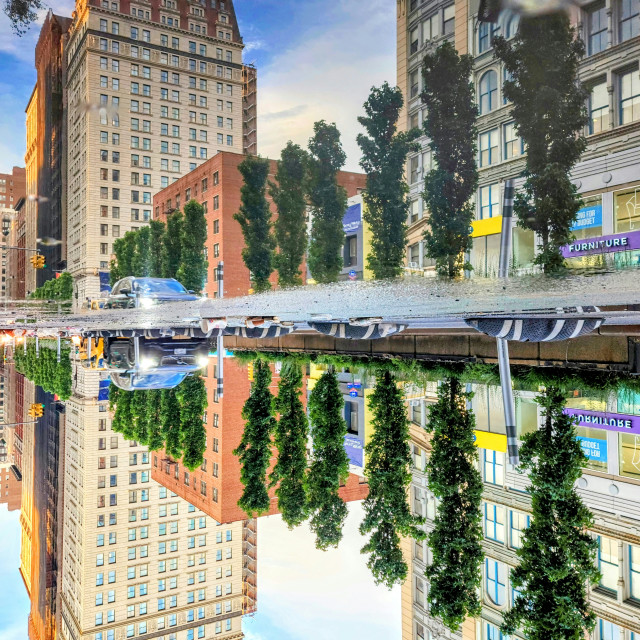 "Union Square West Reflection" by Nancy E Hightower - $37.20 "Union Square West Reflection" stock image