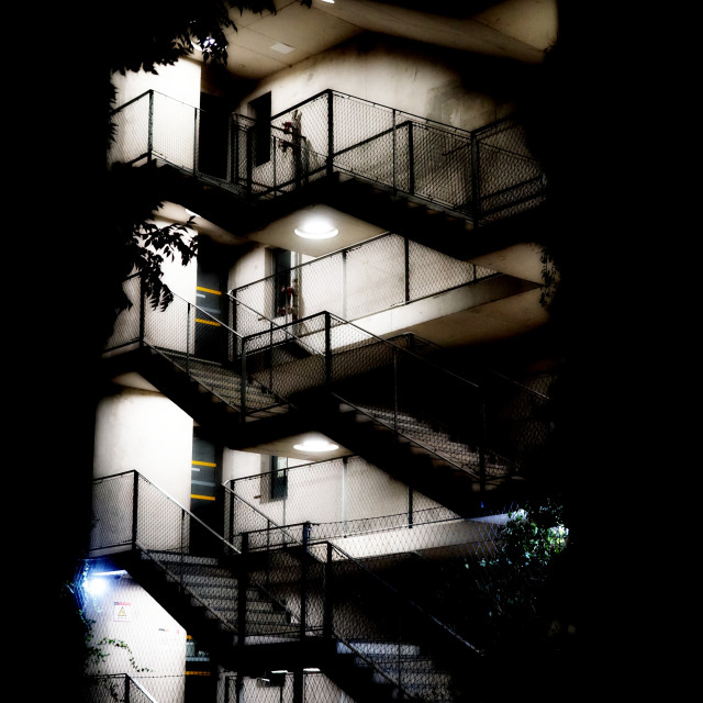 "steps in the dark" stock image