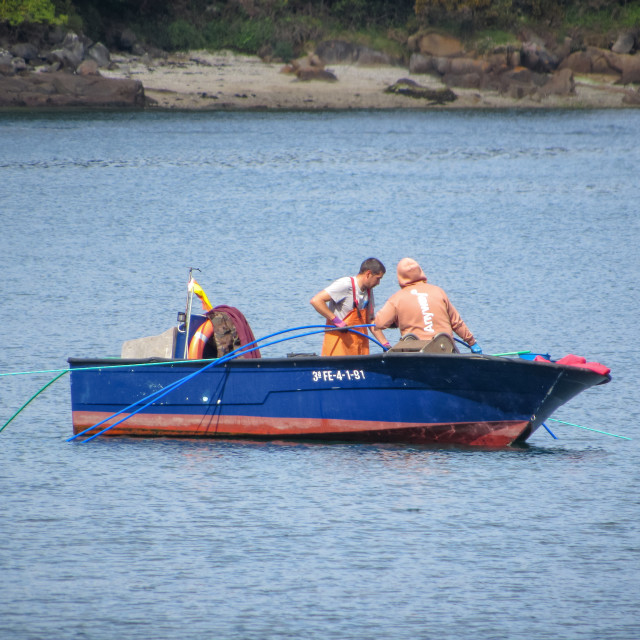 "Fishermen, Galicia" stock image