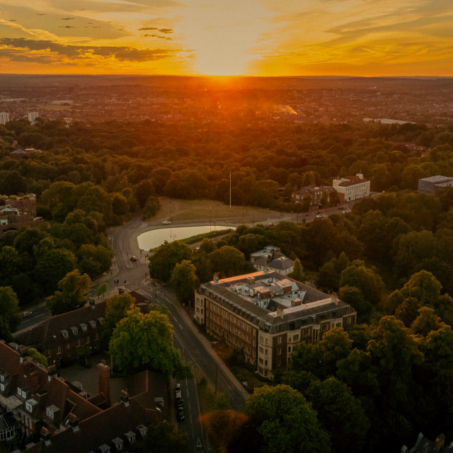 "Whitestone Walk Drone Sunset" stock image