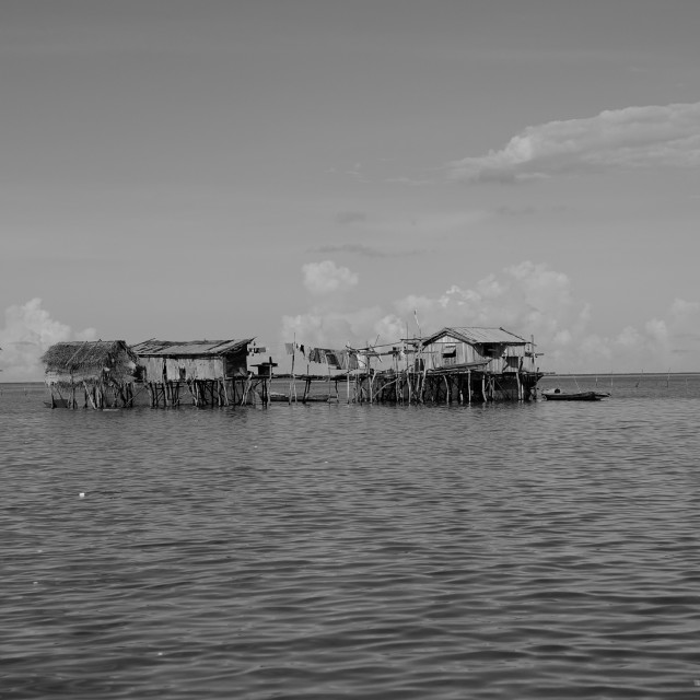 "Sea Gypsy or Bajau stilt house" stock image