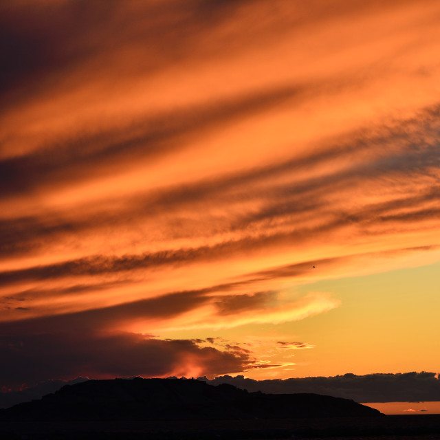 "The sky on fire" stock image