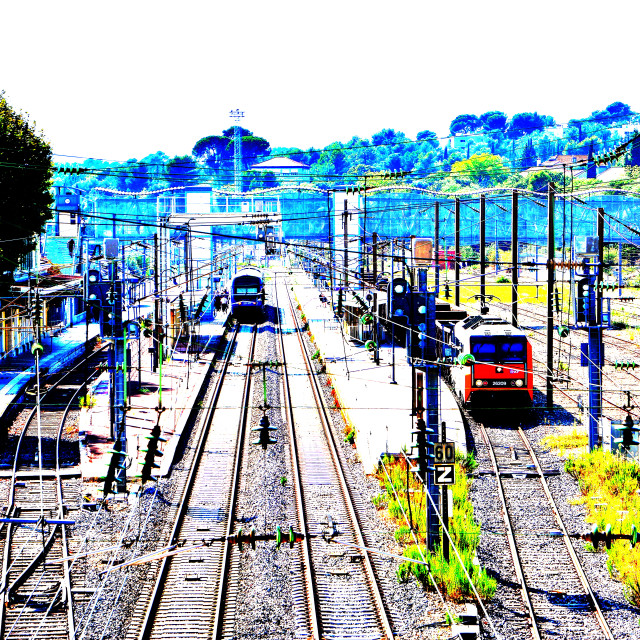 "Trains" by Amit Mendelsohn - £50.00 "Trains" stock image