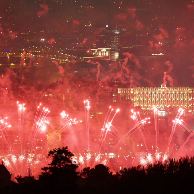 "Fireworks from above" by Amit Mendelsohn - £50.00 "Fireworks from above" stock image
