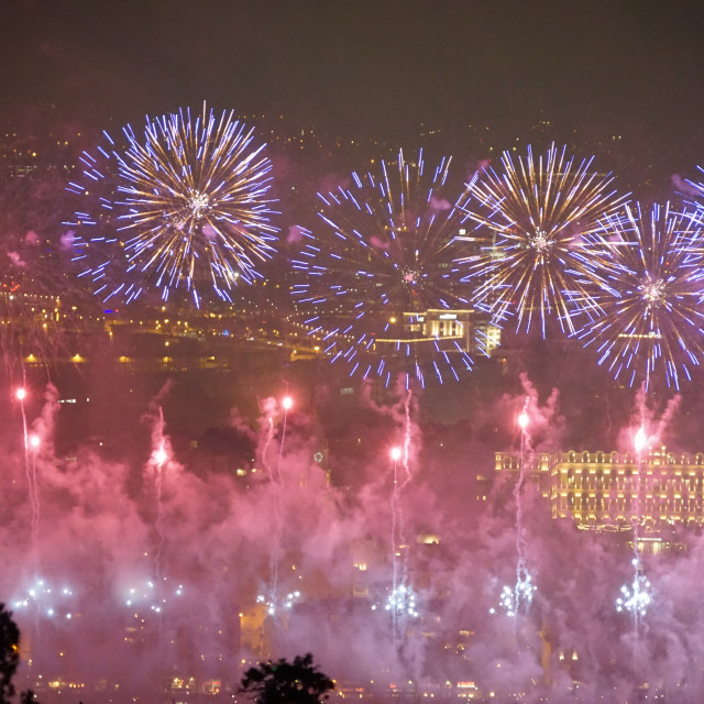"fireworks from above" by Amit Mendelsohn - £50.00 "fireworks from above" stock image