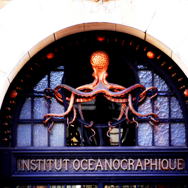 "The entrance to the Oceanography institute" stock image