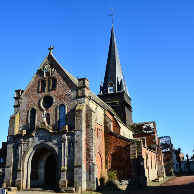 "Etreaupont - North - church" by Amit Mendelsohn - £50.00 "Etreaupont - North - church" stock image