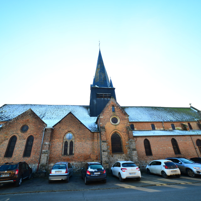 "Etreaupont - North - church" by Amit Mendelsohn - £50.00 "Etreaupont - North - church" stock image
