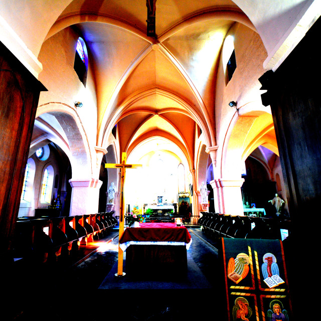 "Etreaupont - North - church" by Amit Mendelsohn - £50.00 "Etreaupont - North - church" stock image