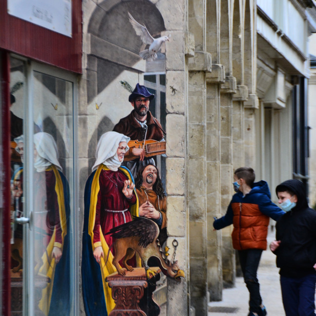 "Laon - Mural alley" by Amit Mendelsohn - £50.00 "Laon - Mural alley" stock image