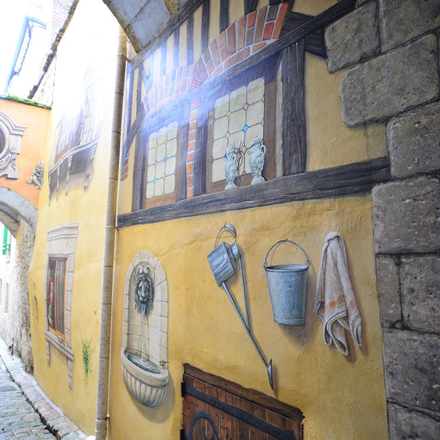 "Laon - Mural alley" by Amit Mendelsohn - £50.00 "Laon - Mural alley" stock image
