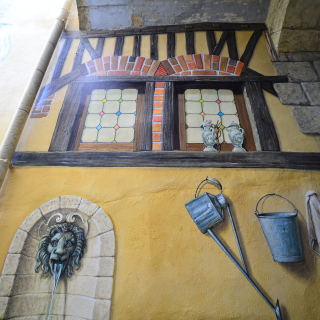 "Laon - Mural alley" by Amit Mendelsohn - £50.00 "Laon - Mural alley" stock image