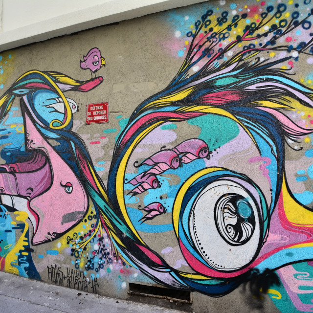 "Mural - Marseille" by Amit Mendelsohn - £50.00 "Mural - Marseille" stock image