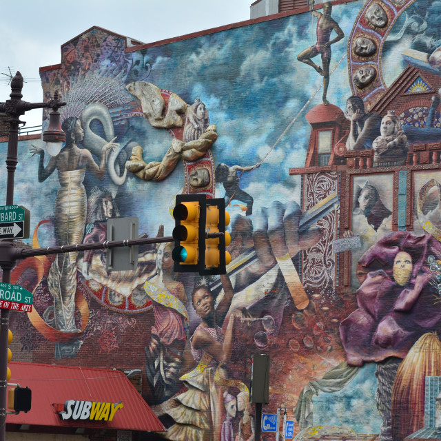 "mural - philadelphia" stock image