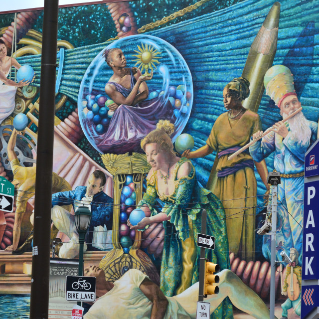 "mural - philadelphia" stock image