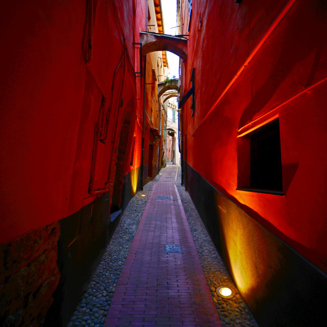 "Ventimiglia , Italy - an alley" stock image