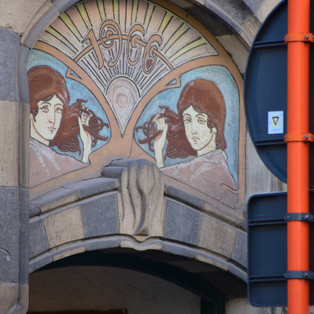 "Mural - Brussels - art nouveau" by Amit Mendelsohn - £50.00 "Mural - Brussels - art nouveau" stock image
