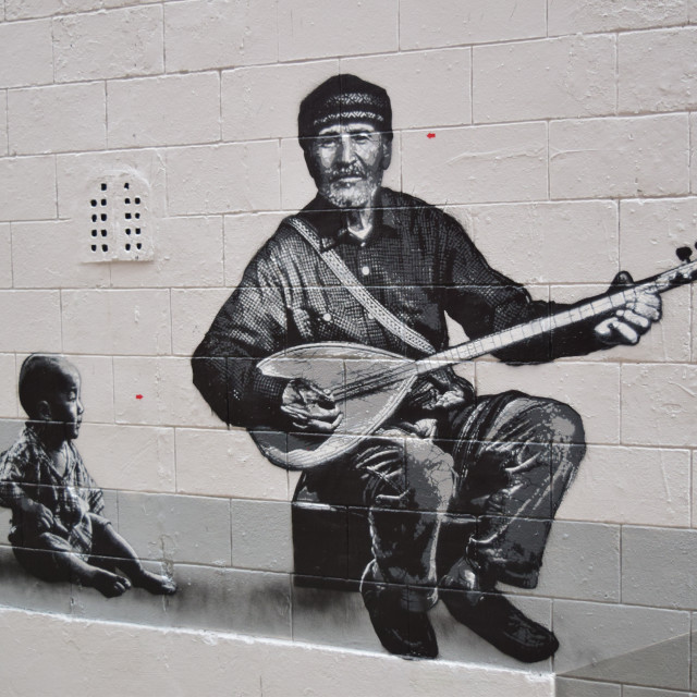 "Jef Aerosol - Stencil - mural" by Amit Mendelsohn - £50.00 "Jef Aerosol - Stencil - mural" stock image