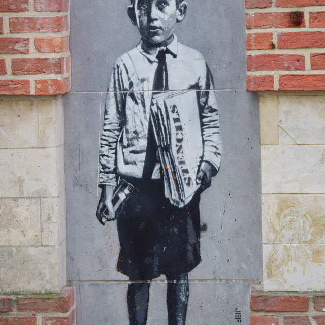 "Jef Aerosol - Stencil - mural" by Amit Mendelsohn - £50.00 "Jef Aerosol - Stencil - mural" stock image