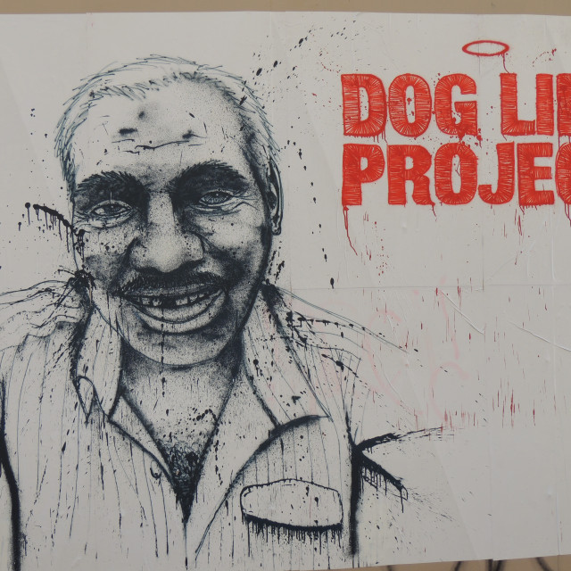 "Mural - dogs life project" by Amit Mendelsohn - £50.00 "Mural - dogs life project" stock image