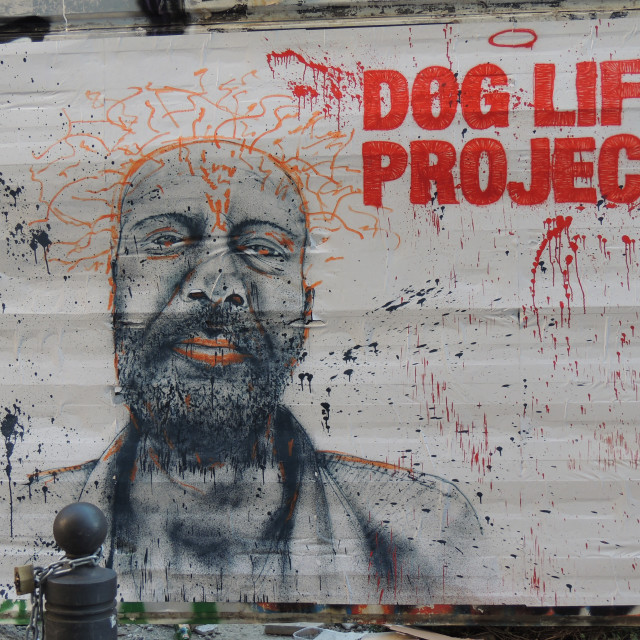 "Mural - dogs life project" by Amit Mendelsohn - £50.00 "Mural - dogs life project" stock image