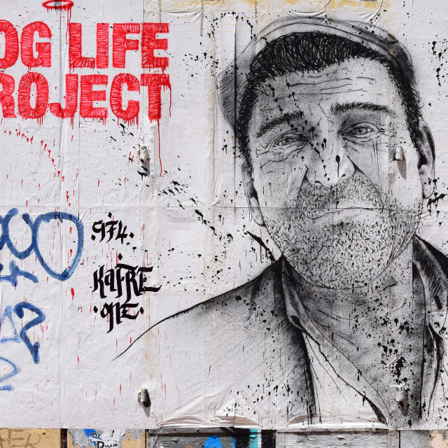 "Mural - dogs life project" by Amit Mendelsohn - £50.00 "Mural - dogs life project" stock image