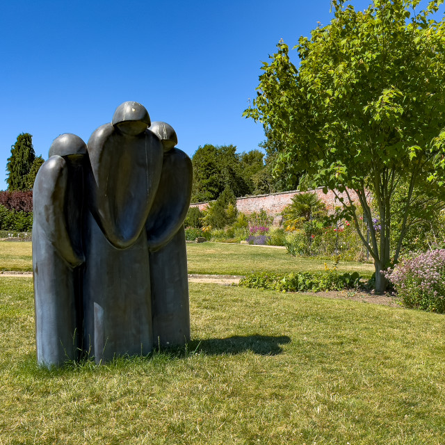 "Helmsley Walled Garden Chorus Sculpture." stock image