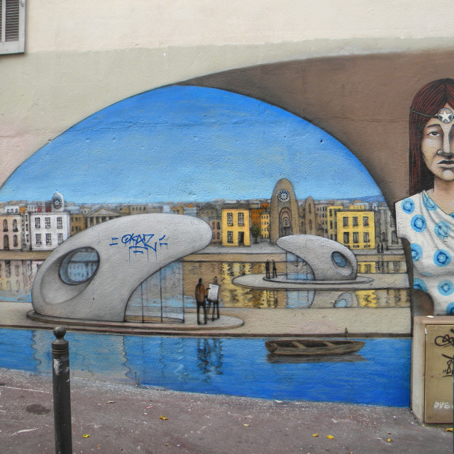 "Mural - Marseille" by Amit Mendelsohn - £50.00 "Mural - Marseille" stock image