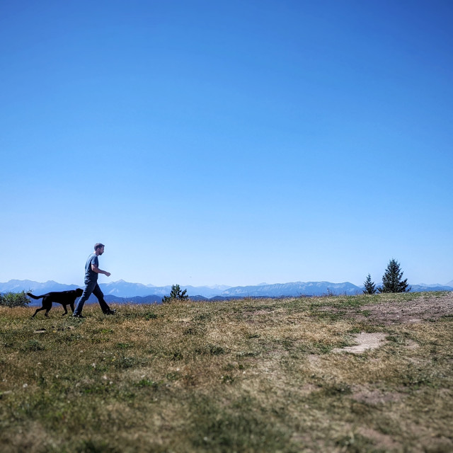 "Hiking with the dog" by MLLL Photography - $11.41 "Hiking with the dog" stock image
