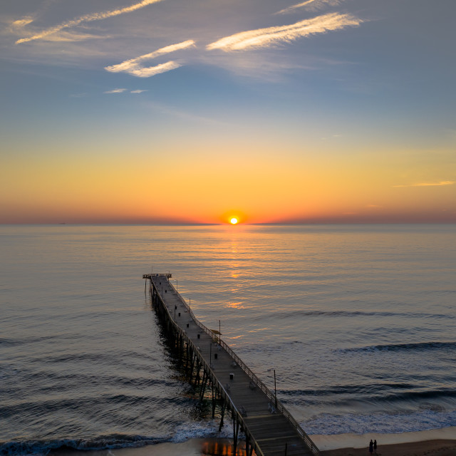 "Sunrising across the Old Fishing Pier" stock image