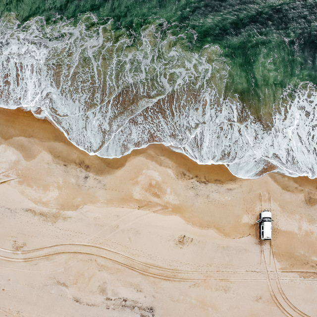 "SUV and the Sea" stock image