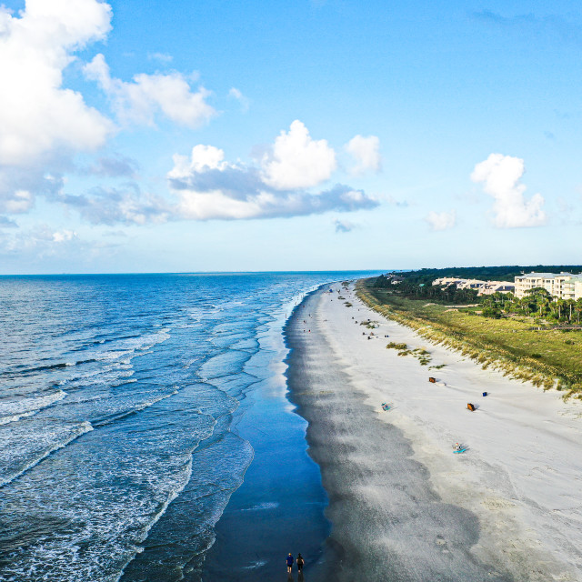 "Morning stroll on the beach" stock image