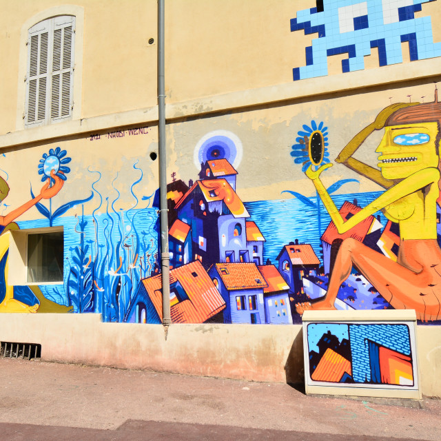 "Mural - Marseille" by Amit Mendelsohn - £50.00 "Mural - Marseille" stock image