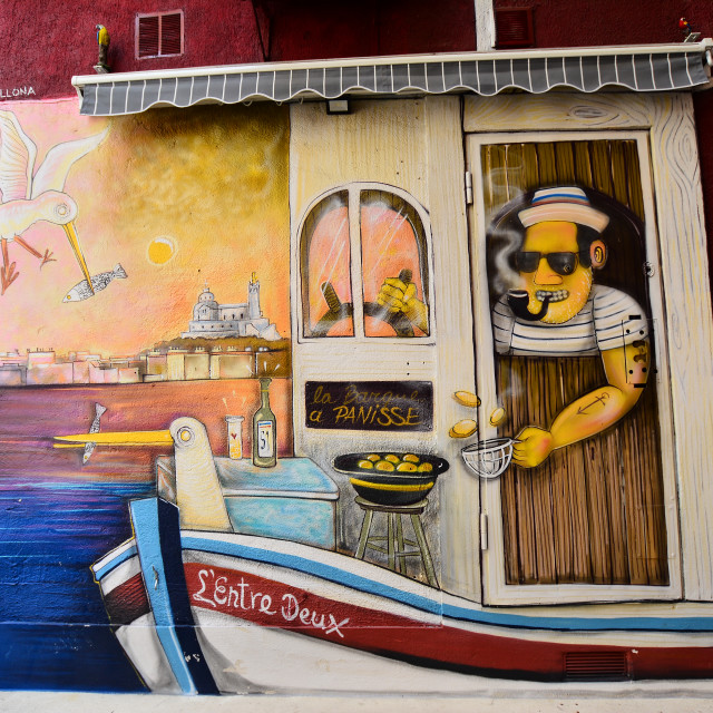"Mural - Marseille" by Amit Mendelsohn - £50.00 "Mural - Marseille" stock image